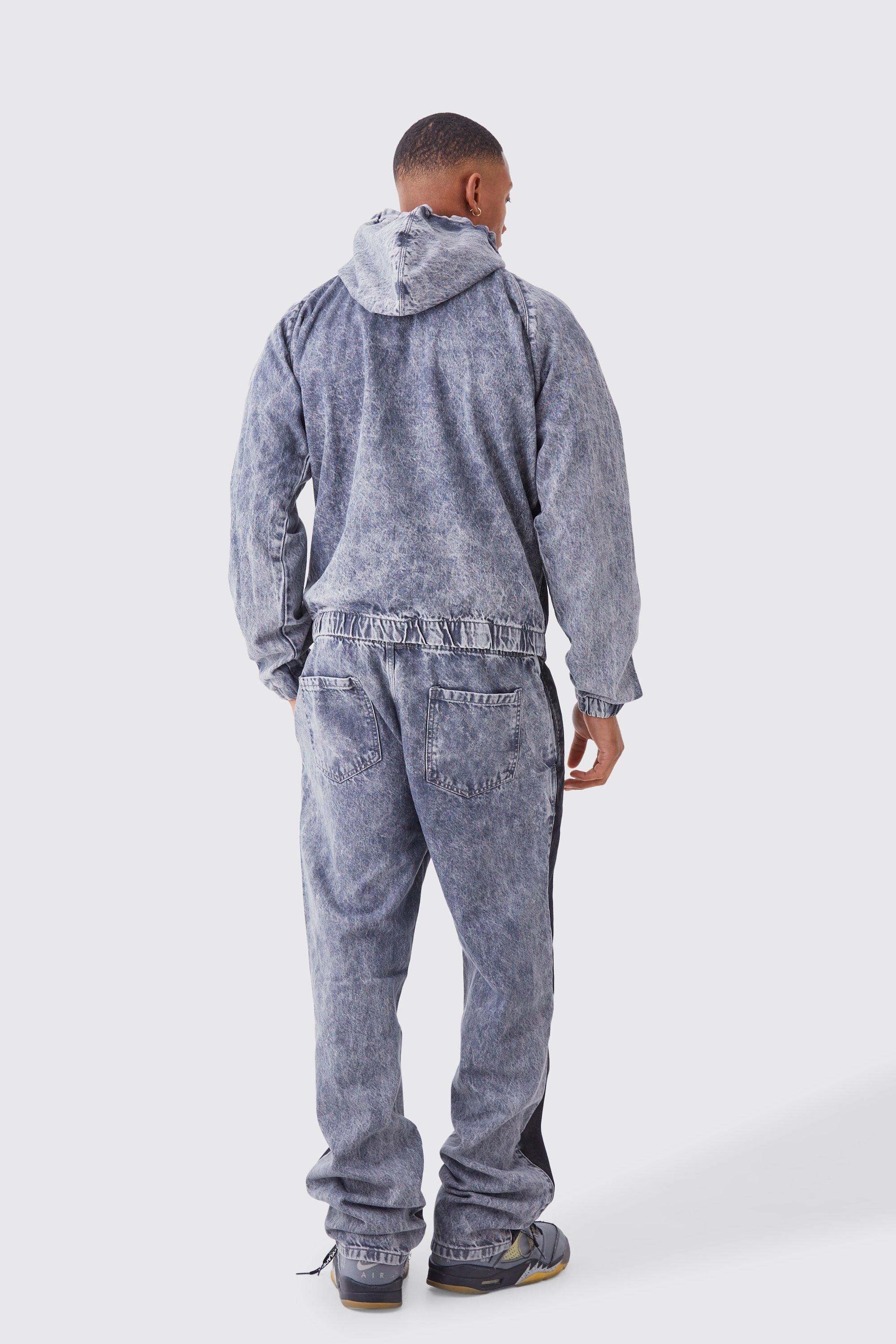 Acid wash sale denim joggers